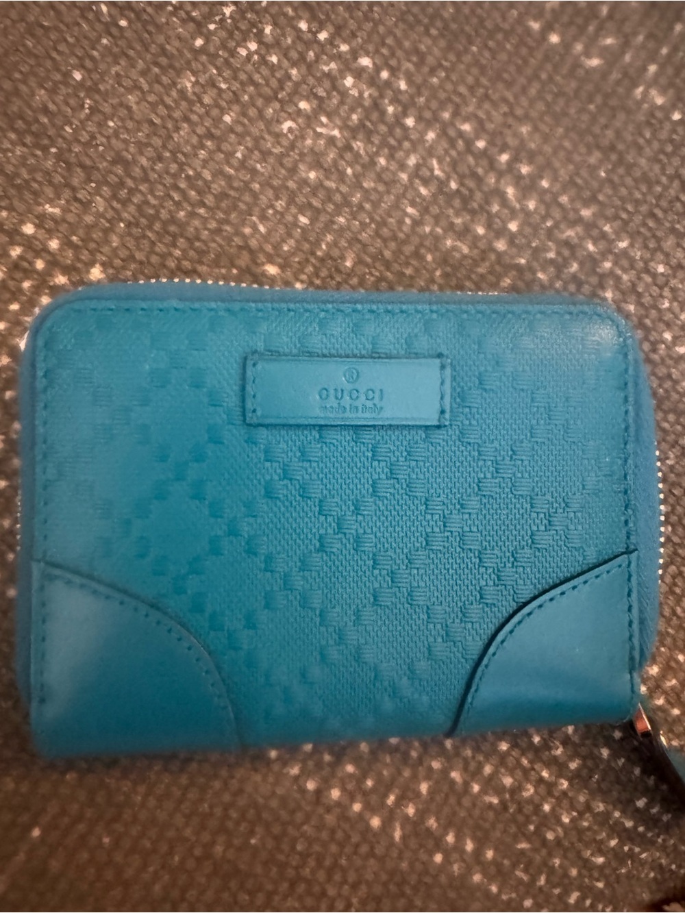 Gucci Turquoise Zip Wallet